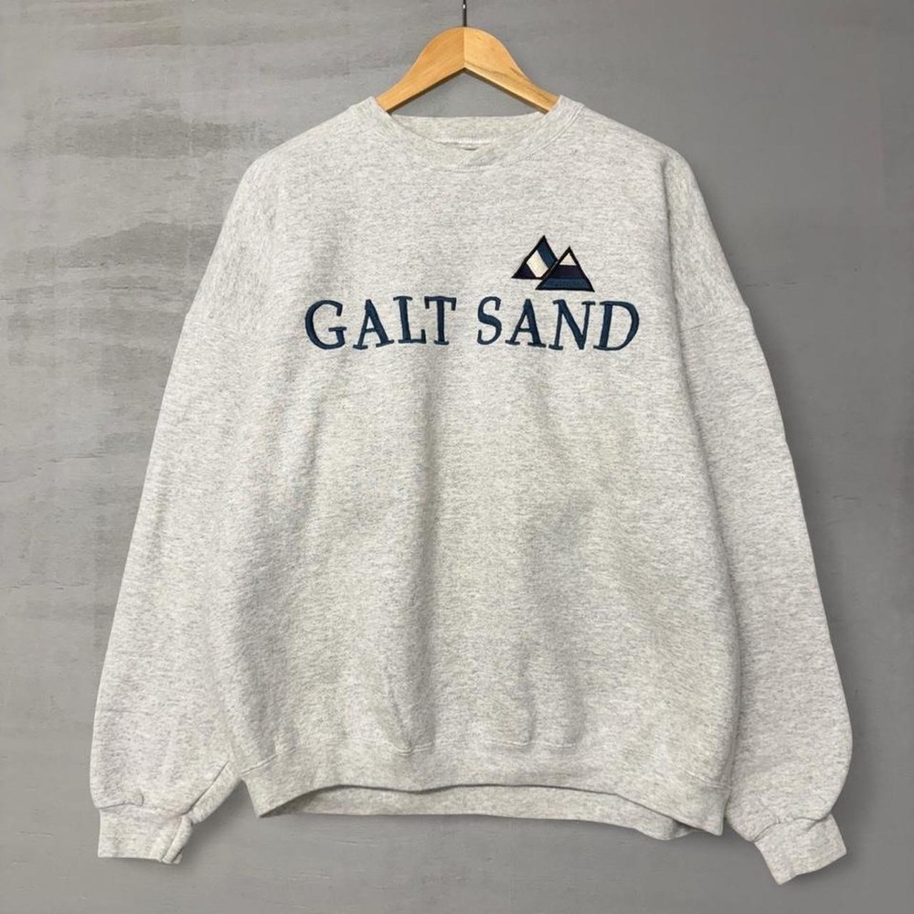 Vintage Galt Sand RARE Blank Sweatshirt Heather Gray Embroidered Mountain 90s XL